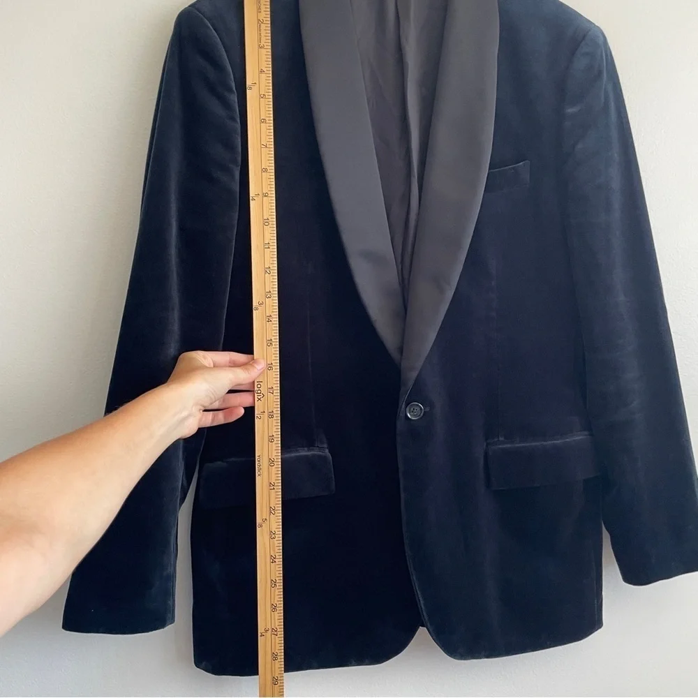 J. Crew Ludlow Satin Shawl Collar Velvet Blazer Black blue wedding formal suit